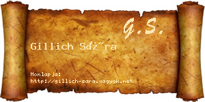 Gillich Sára névjegykártya