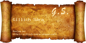 Gillich Sára névjegykártya